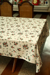 Ivory Hollies Christmas Tablecloth