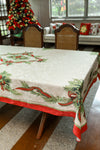 Red Holly  & Ribbons Christmas Tablecloth