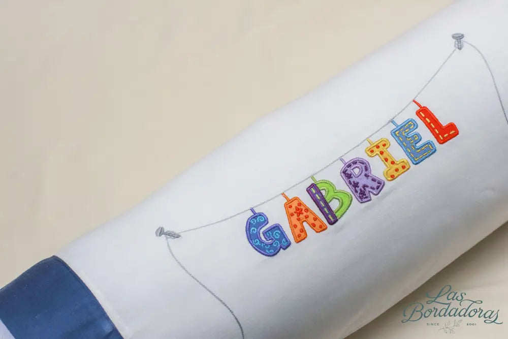 Baby Bolster Applique Alphabet / Blue main