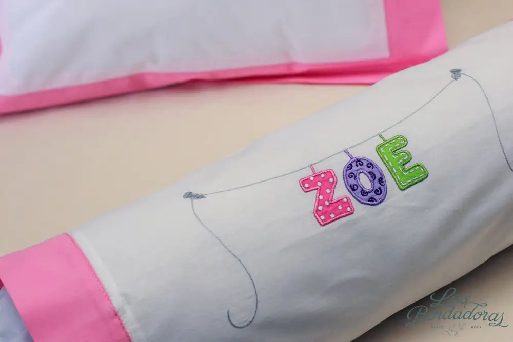 Baby Bolster Applique Alphabet / Pink main