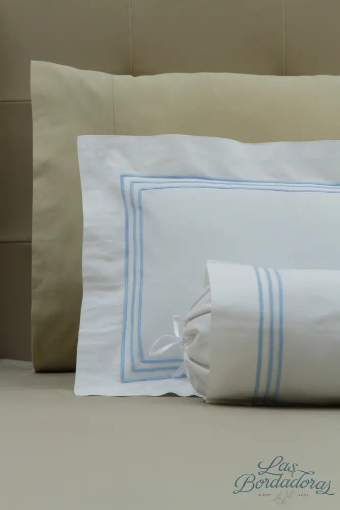 Boudoir & Bolster Cases 3 Satin Lines / Light Blue / 600