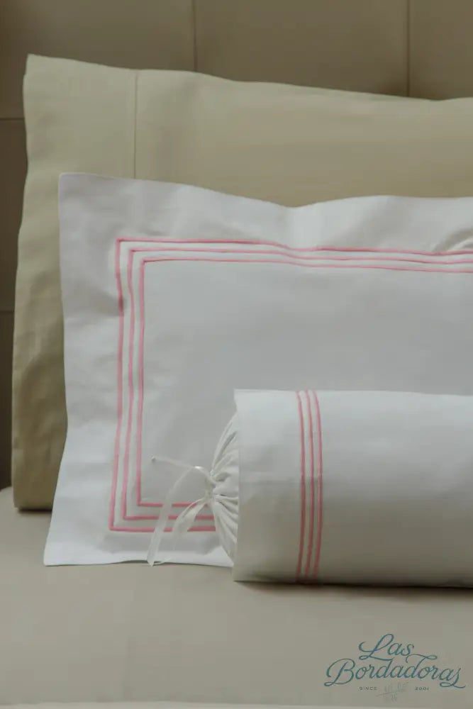 Boudoir & Bolster Cases 3 Satin Lines / Pink / 600