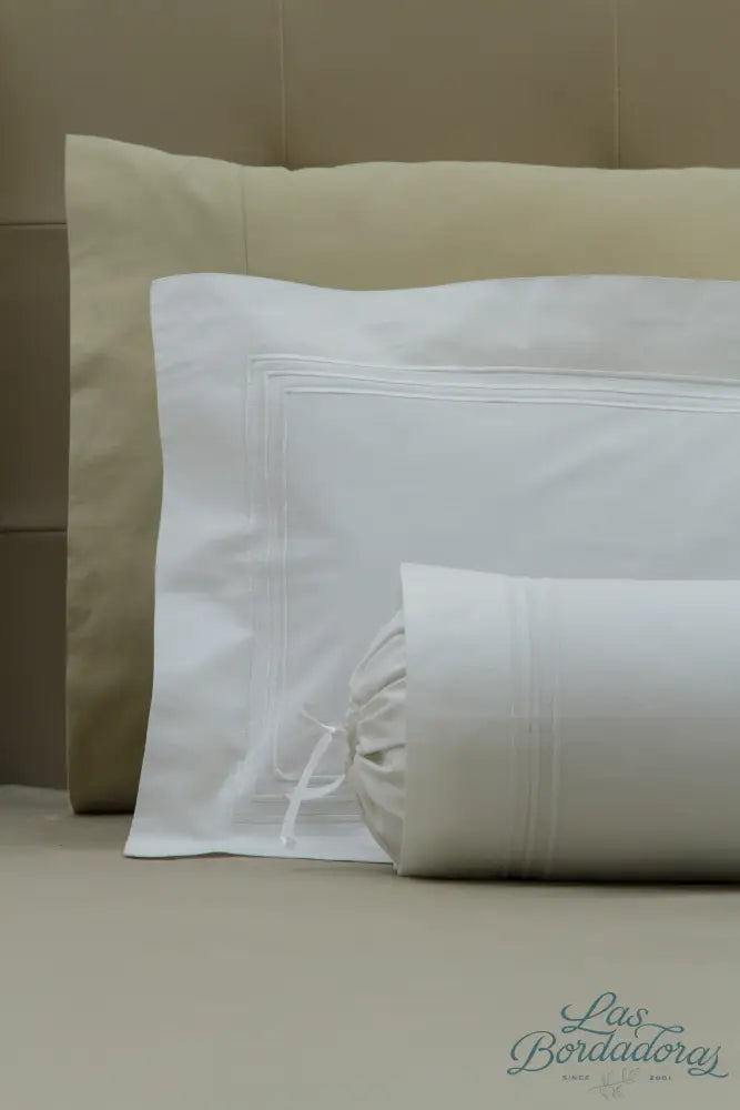 Boudoir & Bolster Cases 3 Satin Lines / White / 600