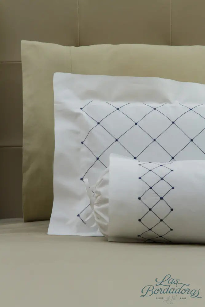 Boudoir & Bolster Cases Diamond Pearls / Navy Blue / 600