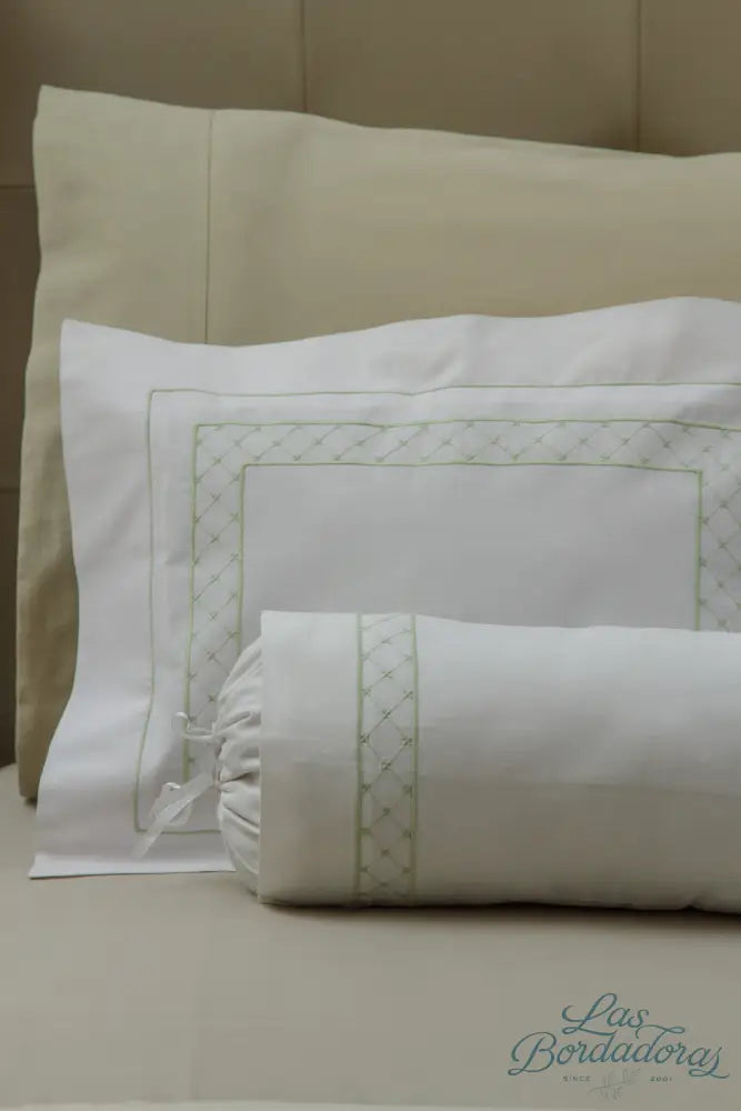 Boudoir & Bolster Cases Diamond w/ Border / Celadon Green / 600