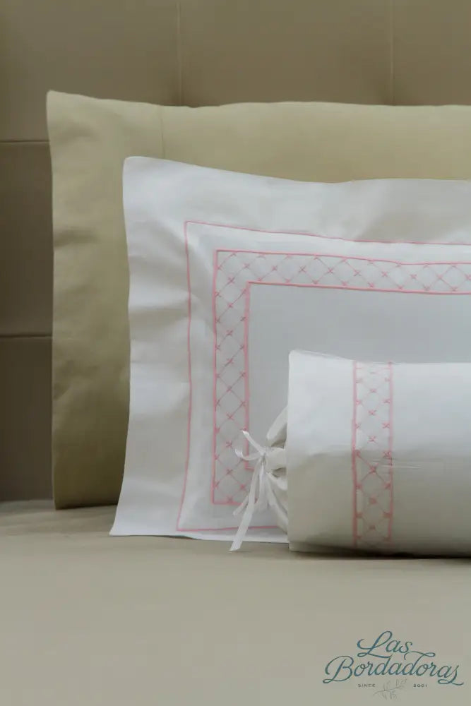 Boudoir & Bolster Cases Diamond w/ Border / Pink / 600