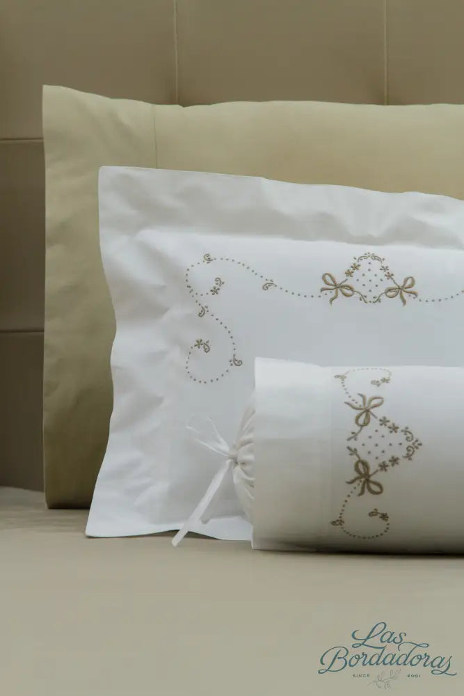 Boudoir & Bolster Cases Dotted Scroll / Taupe / 300