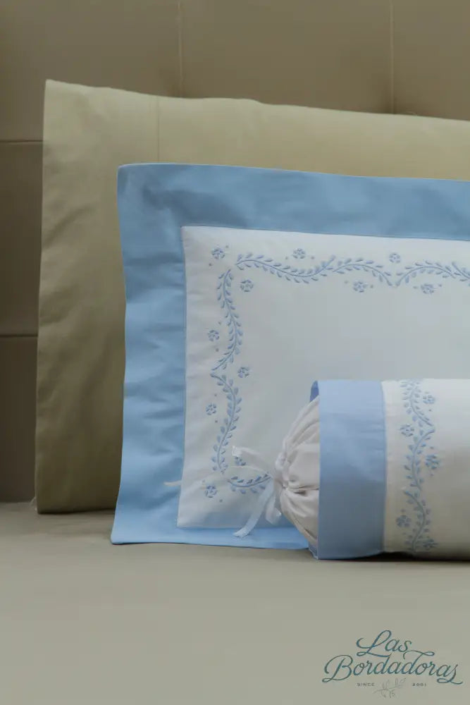 Boudoir & Bolster Cases Vine & Flowers / Blue / 300