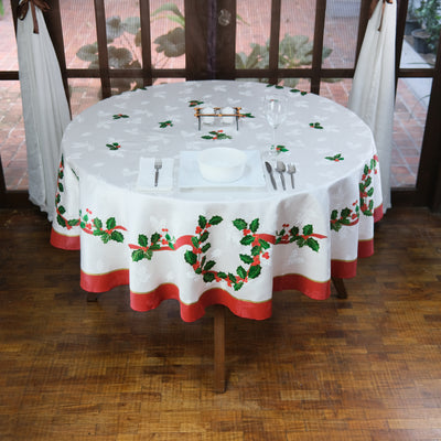 Red Cherries Christmas Tablecloth