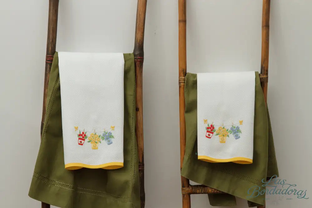 Guest Towels Floral Pails / Yellow main