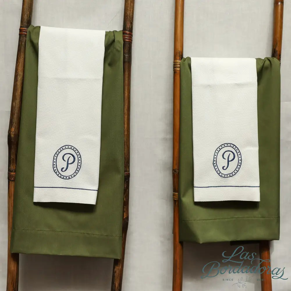 Guest Towels Oval Dots / Navy Blue main