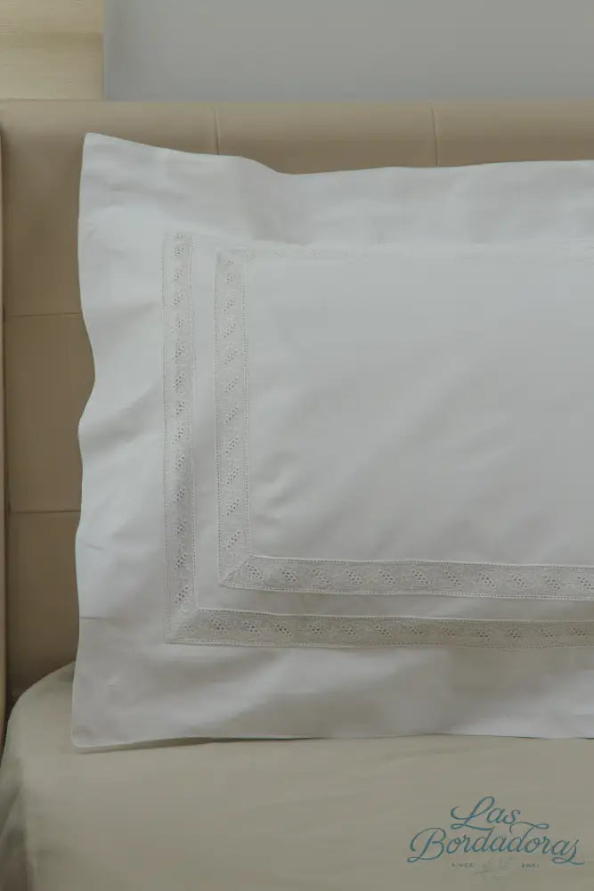 Shams Daisy Rail Lace / White