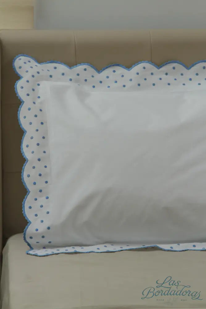 Shams Dots with Rosepoint / Blue