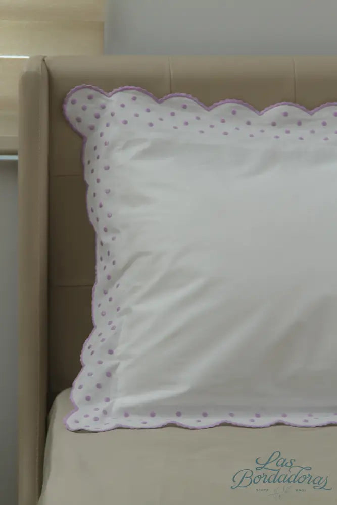 Shams Dots with Rosepoint / Lavander