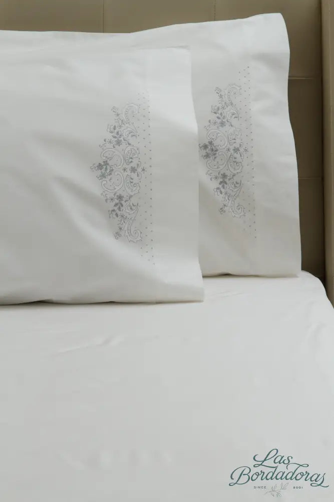 Standard Pillow Cases Betty’s Flowers / Gray