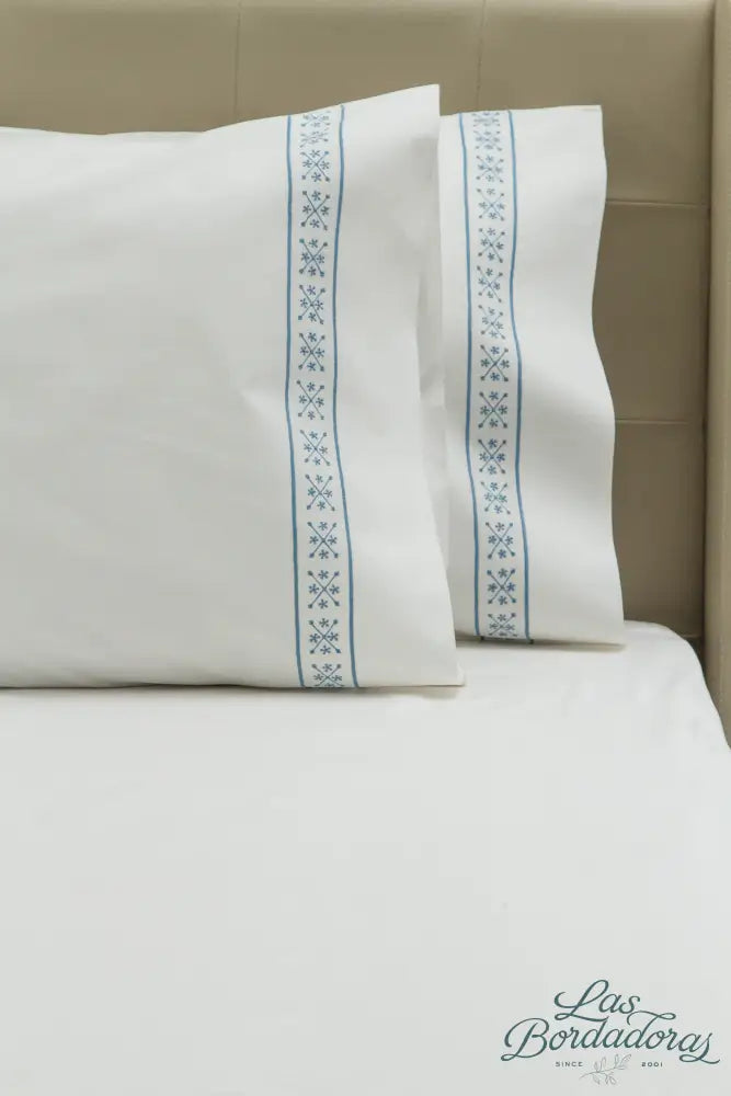 Standard Pillow Cases Daisy Banding Blue / Blue
