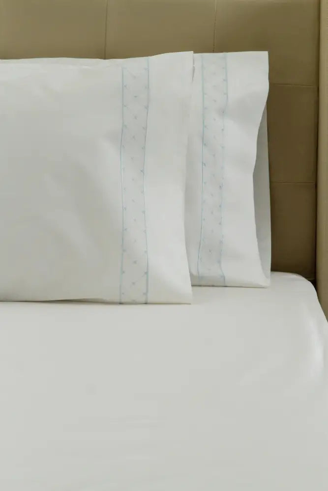 Standard Pillow Cases Diamond w/ Border / Light Blue