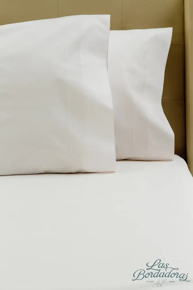 Standard Pillow Cases Diamond w/ Border / White