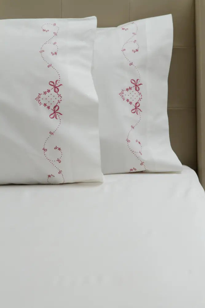 Standard Pillow Cases Dotted Scroll / Old Rose