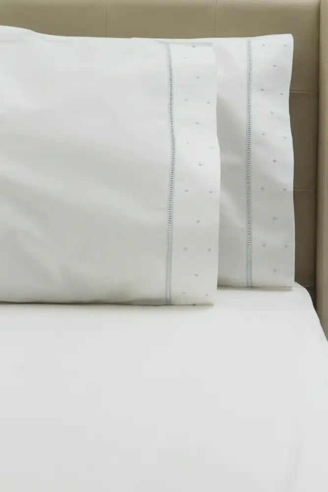 Standard Pillow Cases Lace & Dots / Light Blue