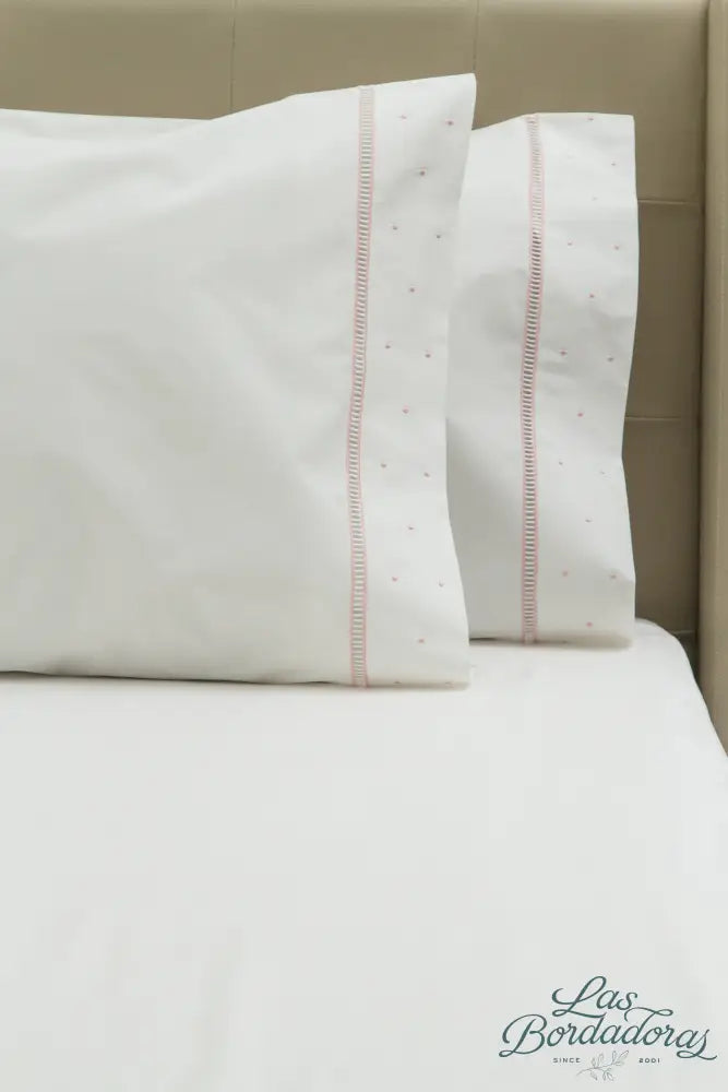 Standard Pillow Cases Lace & Dots / Pink