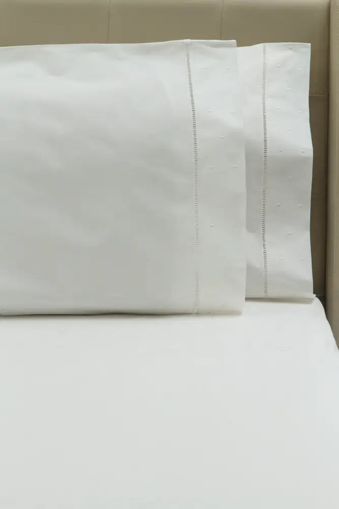 Standard Pillow Cases Lace & Dots / White
