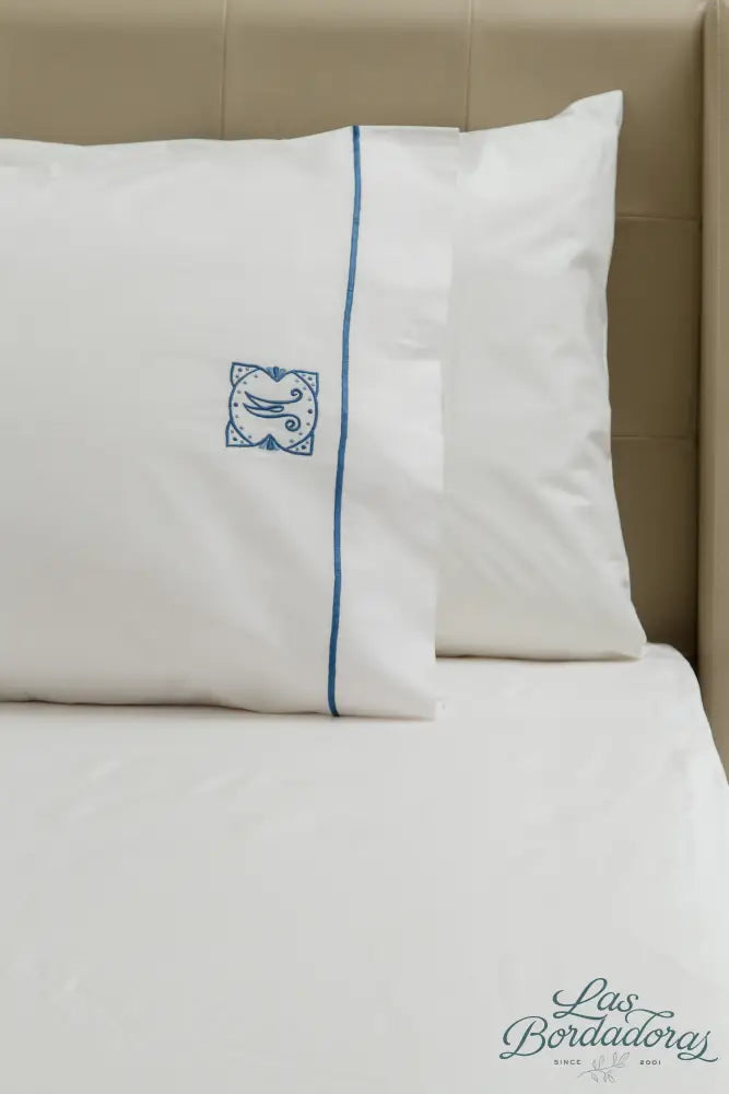 Standard Pillow Cases One Satin Line / Blue