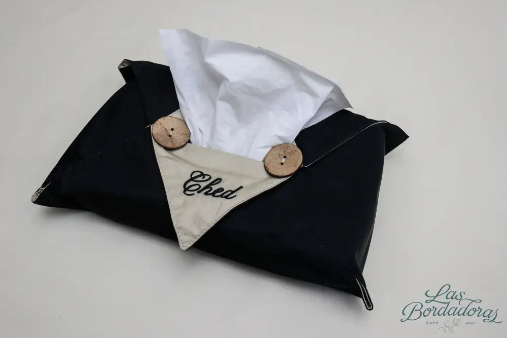 Tissue Box Covers Black w/ Khaki / Small main