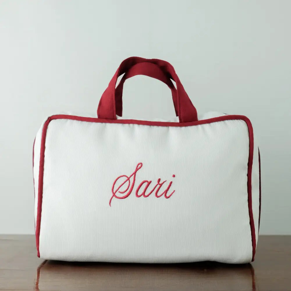 Toiletry Bags Ladies / Gray with Maroon Trim main