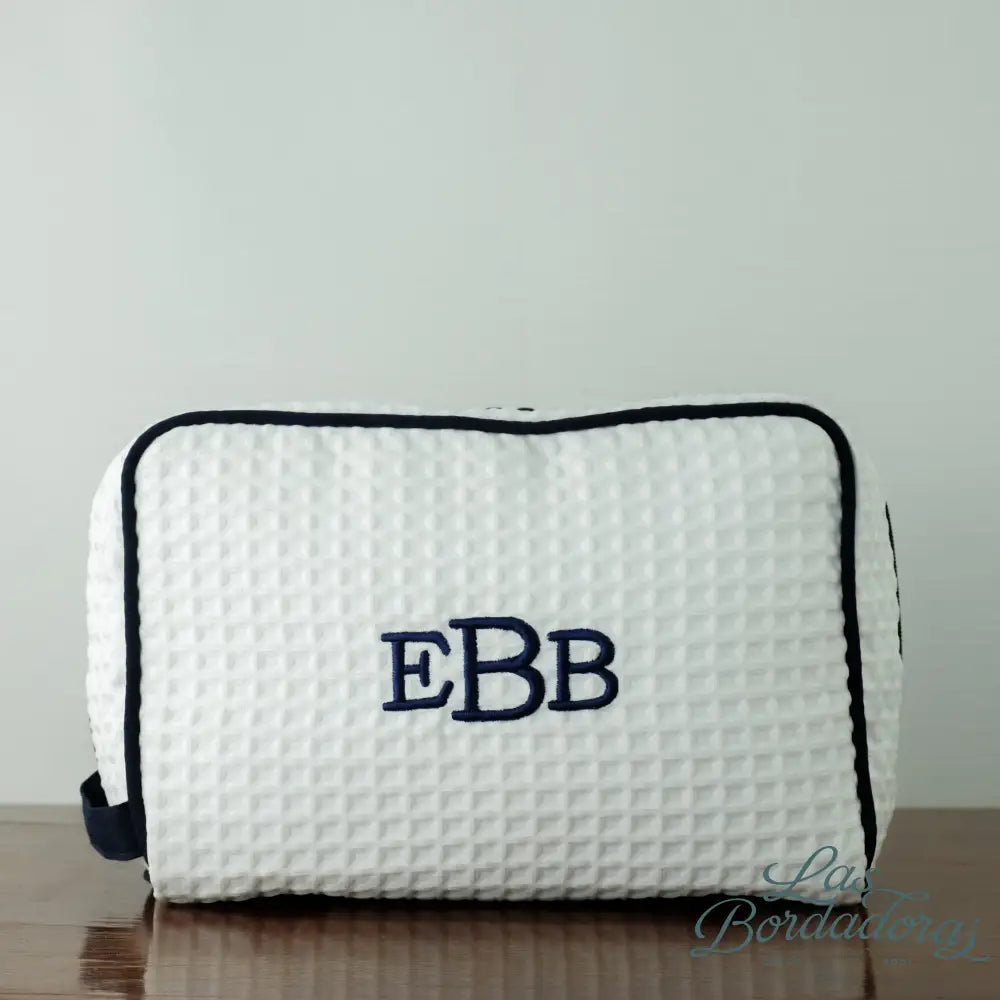 Toiletry Bags Mens / White Waffle w/ N. Blue Trim main